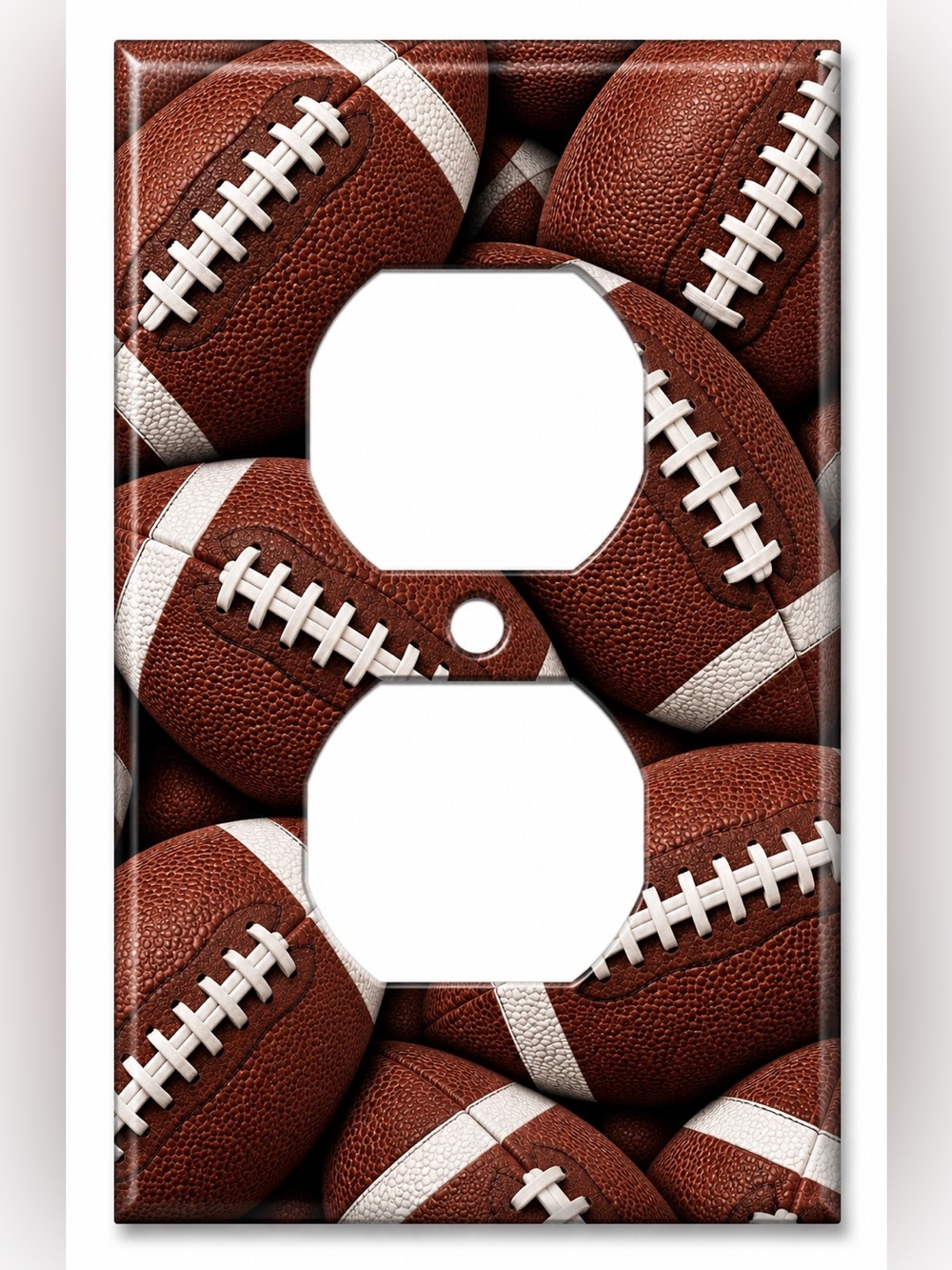 Football Outlet Cover Boys Kids Room Sports Brown Football Wall Plate Decor
